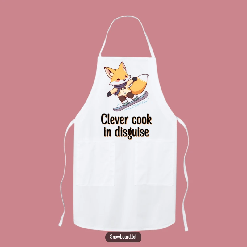 Funny Fox Snowboarding Apron: Kitchen Stylish Snow Fun Gift