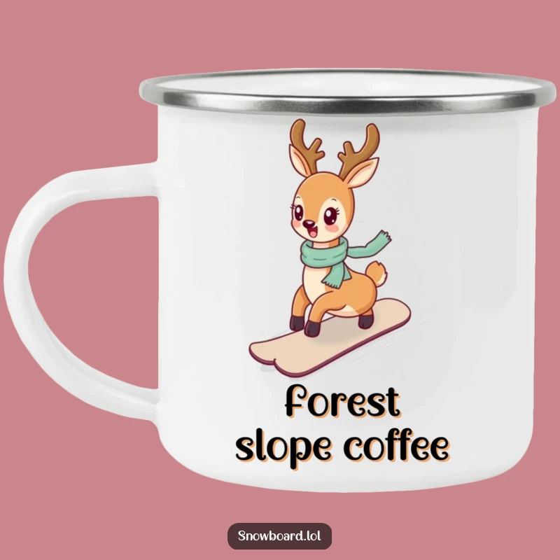 Funny Deer Snowboarding Camping Mug - Cheerful Outdoor Companion