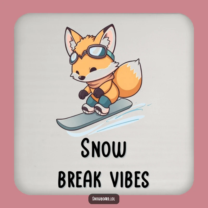 Funny Fox Cub Snowboarding Jump Coaster - Protect Surfaces with Humor