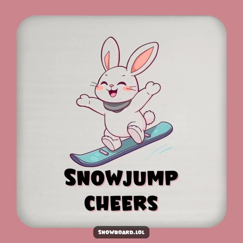 Funny Snowboard Rabbit Coasters - Energetic Jump Protection, Table Fun!