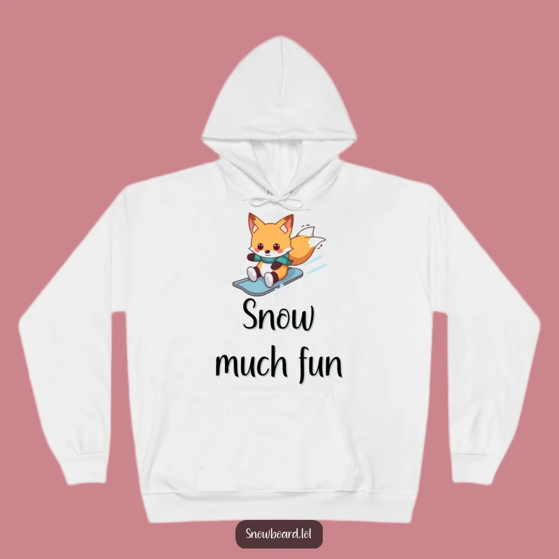 Funny Fox Snowboard Hoodie: Cozy Cheerful Rider, Warm Winter Gift