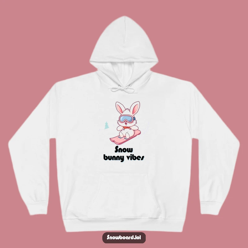 Funny Bunny Snowboard Hoodie: Cozy Fluffy Bunny Design for a Hilarious Gift!