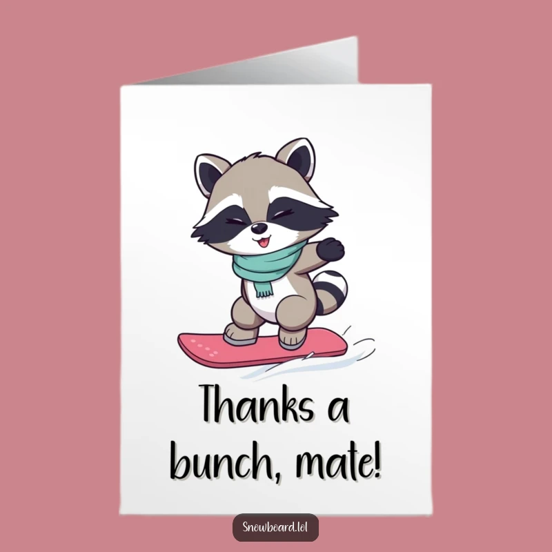 Free Printable Thank You Card: Winking Raccoon, Groovy Downloadable Gift
