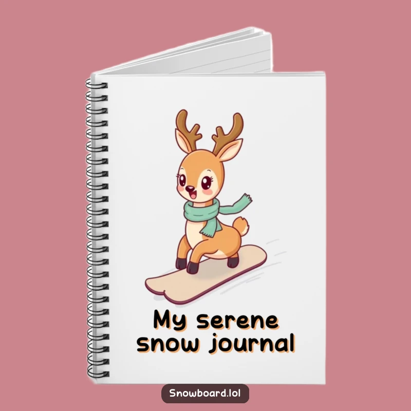 Funny Deer Snowboarding Notebook - Jot Down Your Cheerful Thoughts