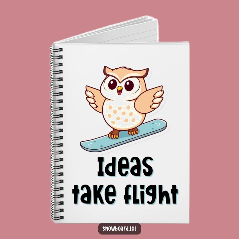 Funny Snowboarding Owl Notebook: Delighted Bird Gliding, Journal Your Laughs