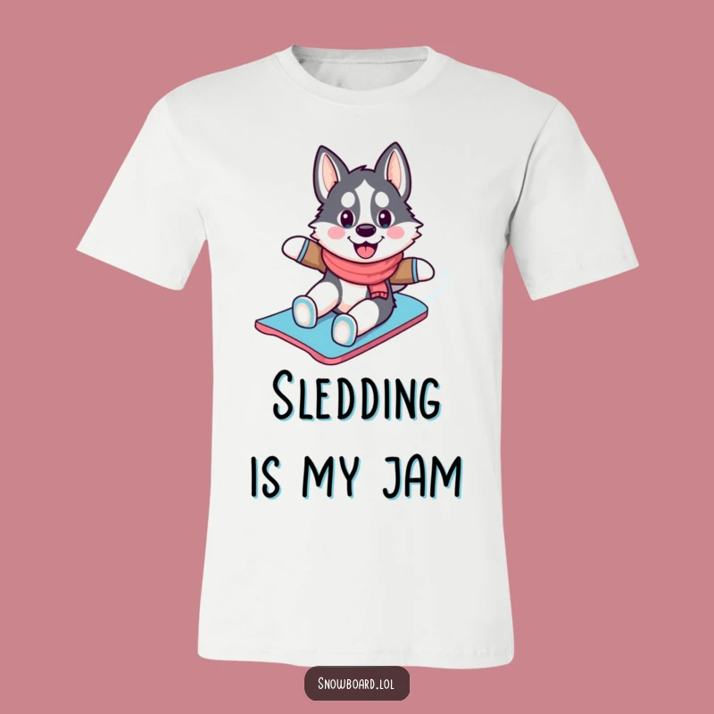 Funny Husky Snowboarding T-Shirt: Coolest Dog On The Slopes Gift