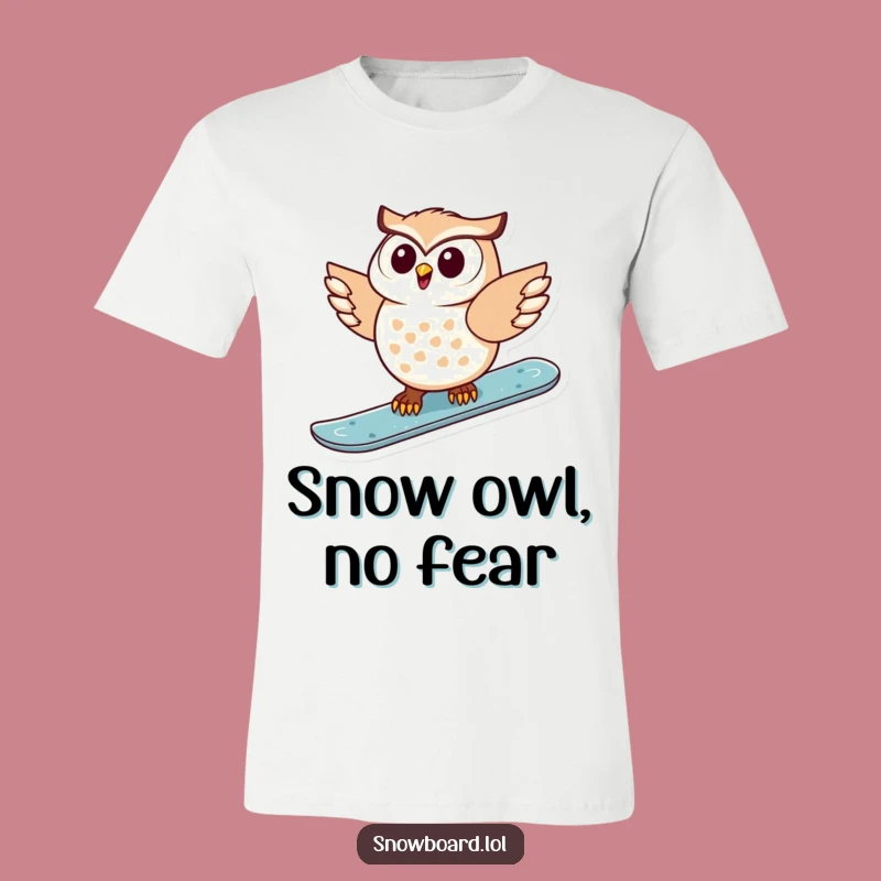 Funny Snowboarding Owl T-Shirt: Delighted Bird Gliding on Skis, Hilarious Gift
