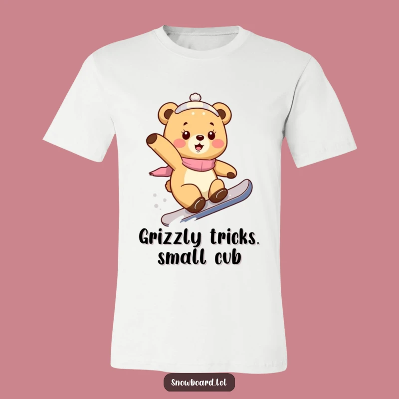 Funny Bear Cub Snowboarding T-Shirt: Shredding The Slopes With Glee Gift