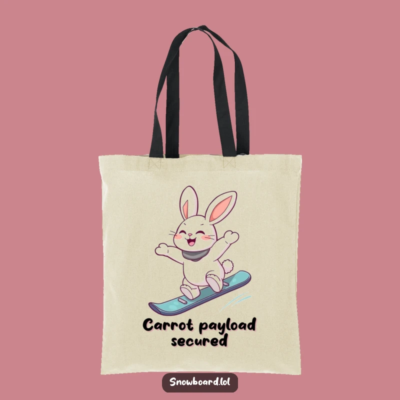 Funny Snowboard Rabbit Tote Bag - Energetic Jump, Carry Your Fun!