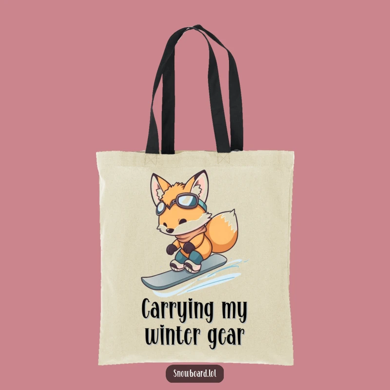 Funny Fox Cub Snowboarding Jump Tote Bag - Chic & Hilarious Accessory