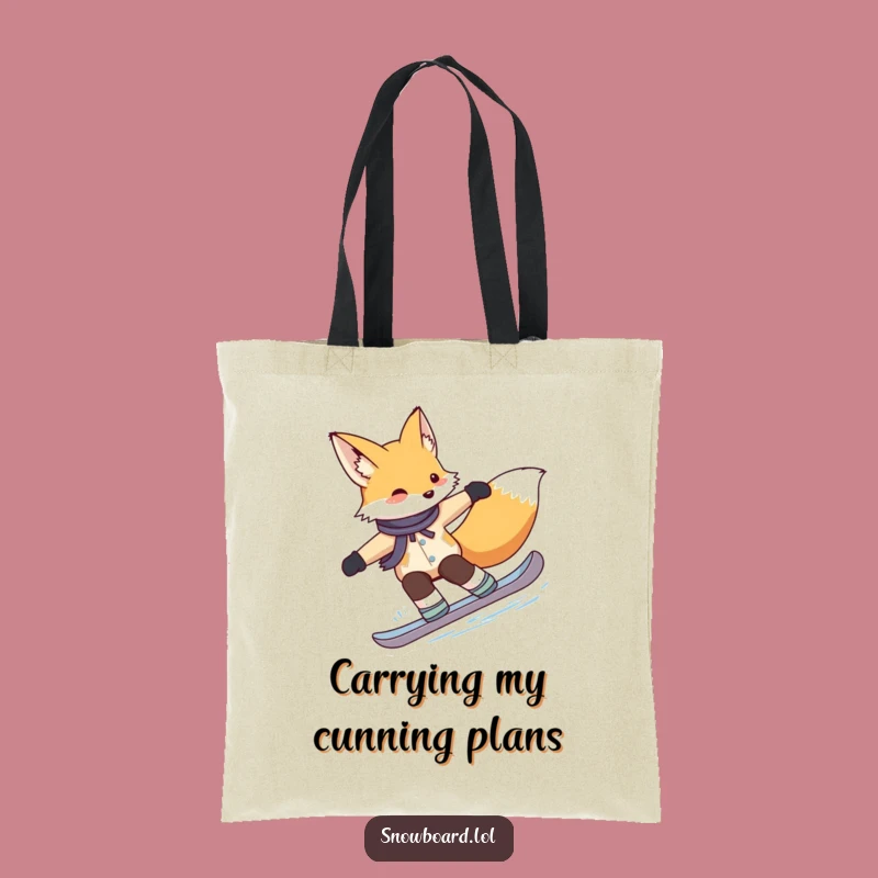 Funny Fox Snowboarding Tote Bag: Carry Your Style On The Slopes Gift